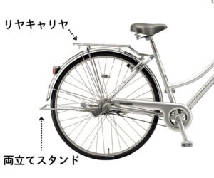 ロングティーンの両立てスタンドとリヤキャリヤ